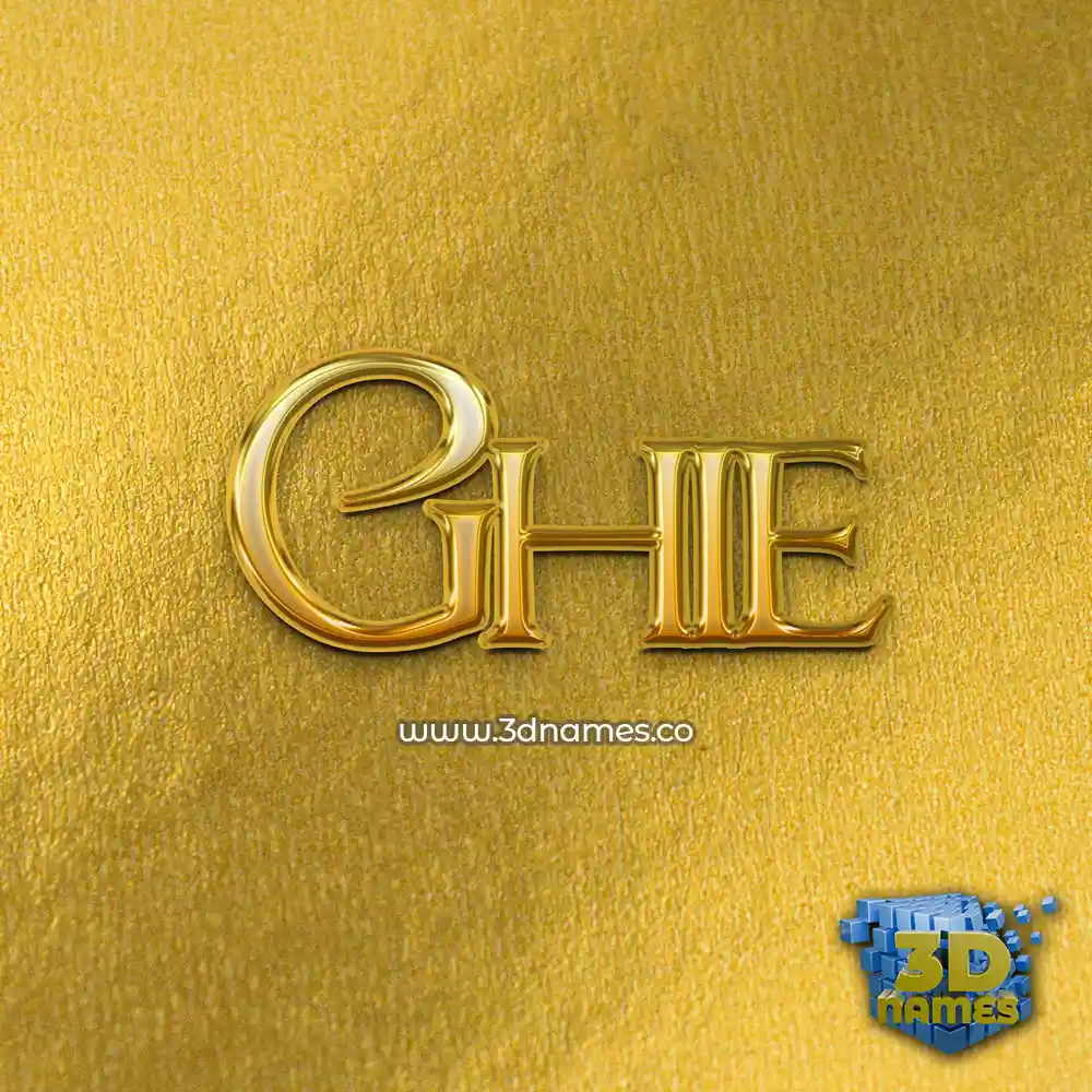 ghie in All Gold style - 3D name wallpaper
