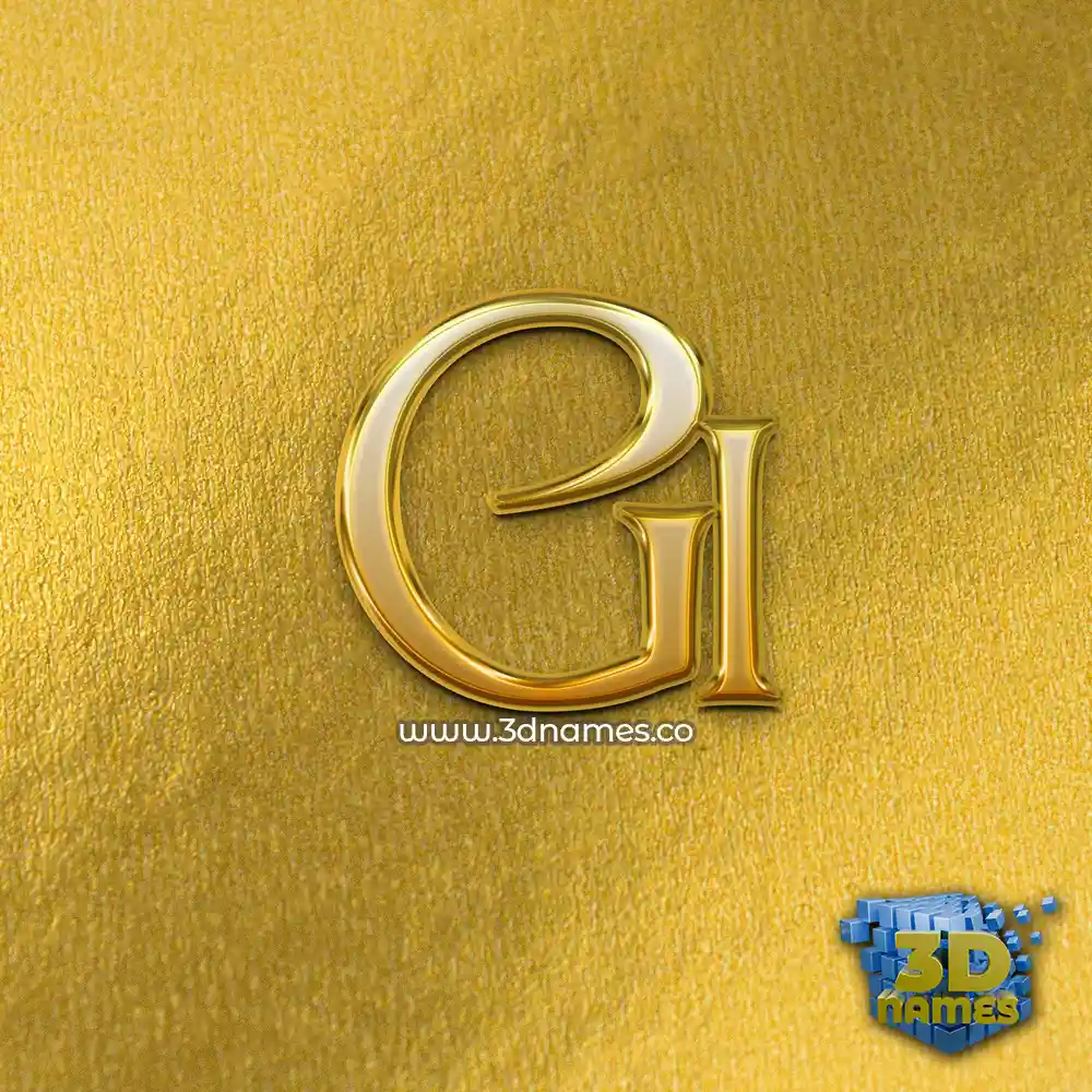 gi in All Gold style - 3D name wallpaper