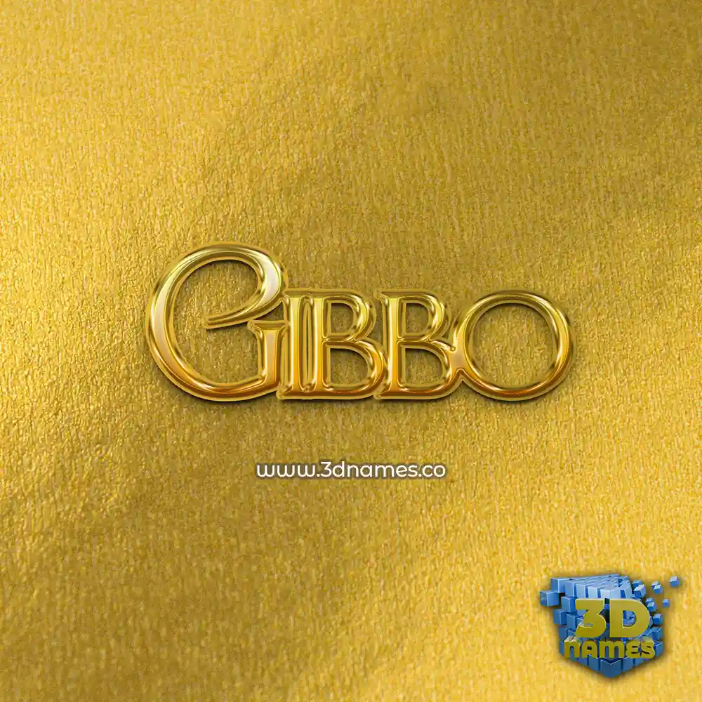 gibbo in All Gold style - 3D name wallpaper