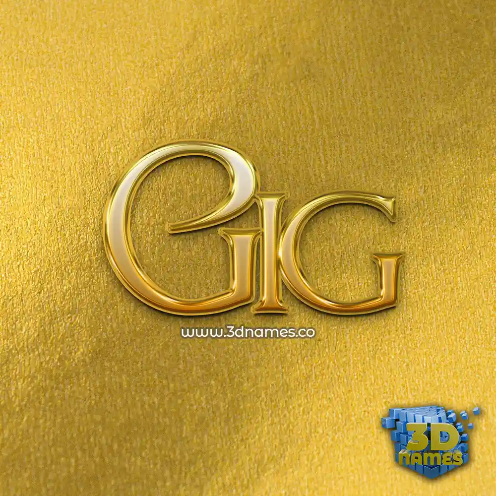 gig in All Gold style - 3D name wallpaper