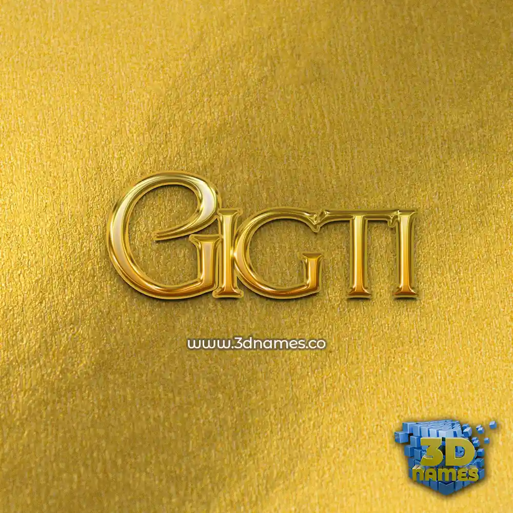 gigti in All Gold style - 3D name wallpaper
