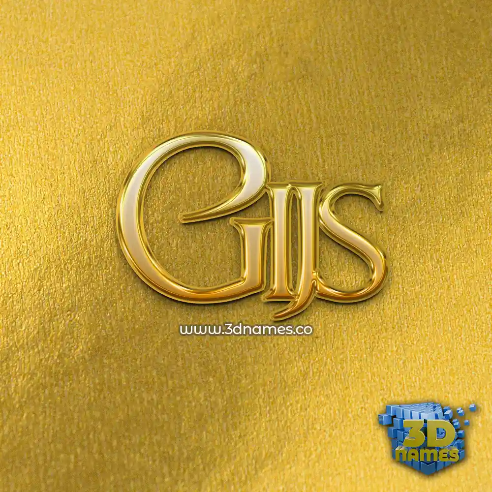 gijs in All Gold style - 3D name wallpaper