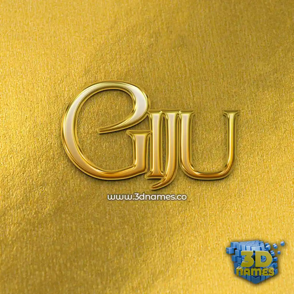 giju in All Gold style - 3D name wallpaper