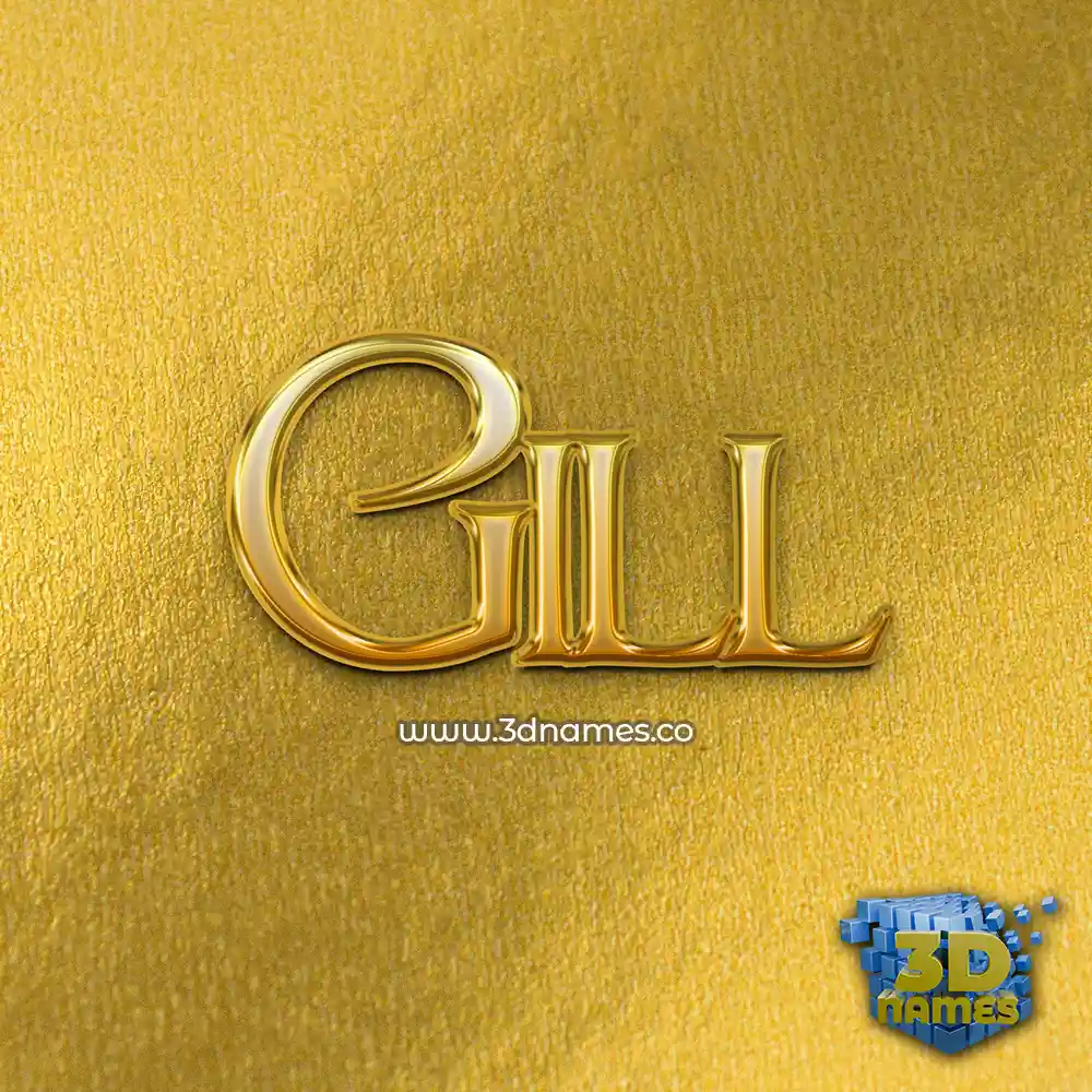 gill in All Gold style - 3D name wallpaper