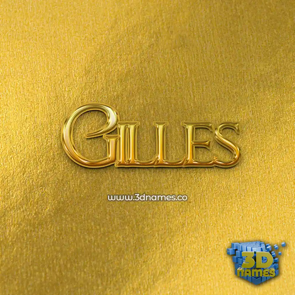 gilles in All Gold style - 3D name wallpaper