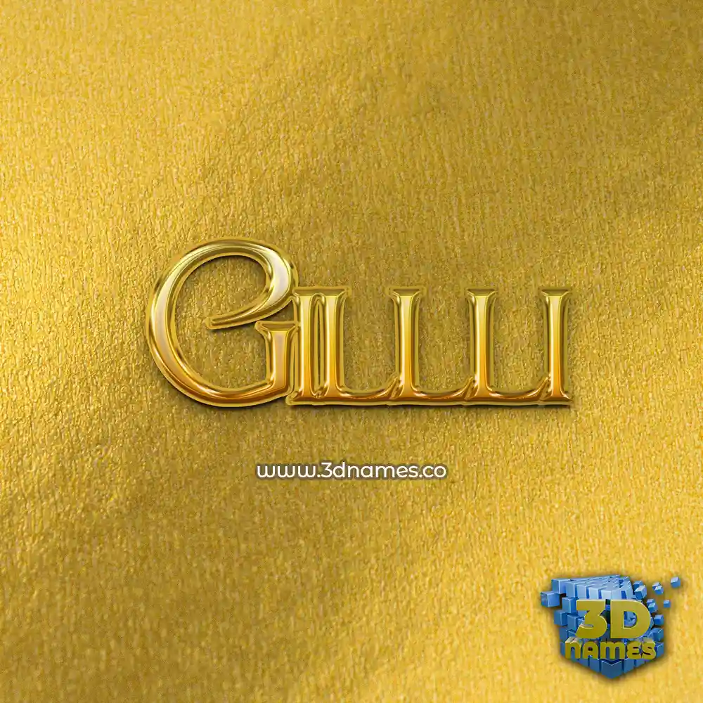 gillli in All Gold style - 3D name wallpaper