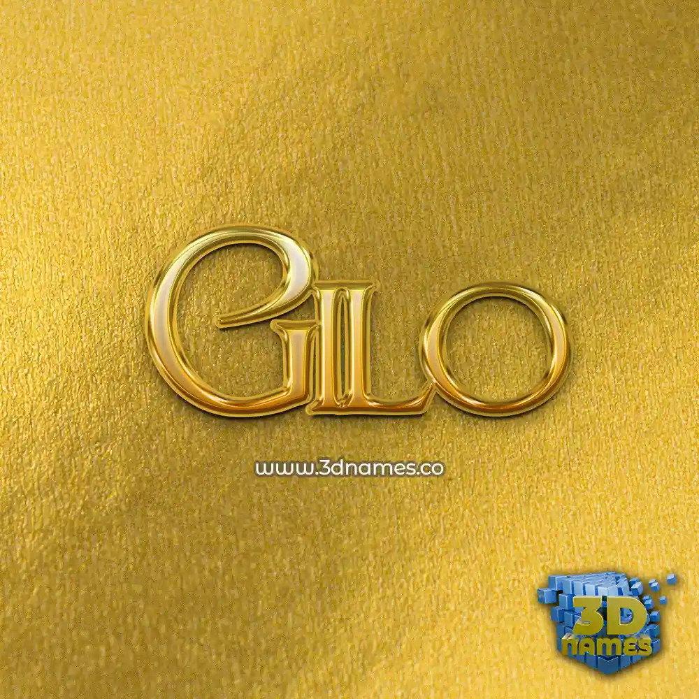 gilo in All Gold style - 3D name wallpaper