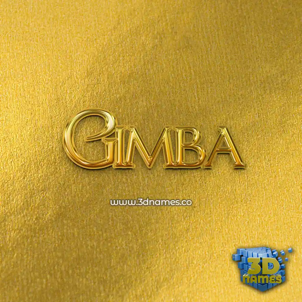 gimba in All Gold style - 3D name wallpaper