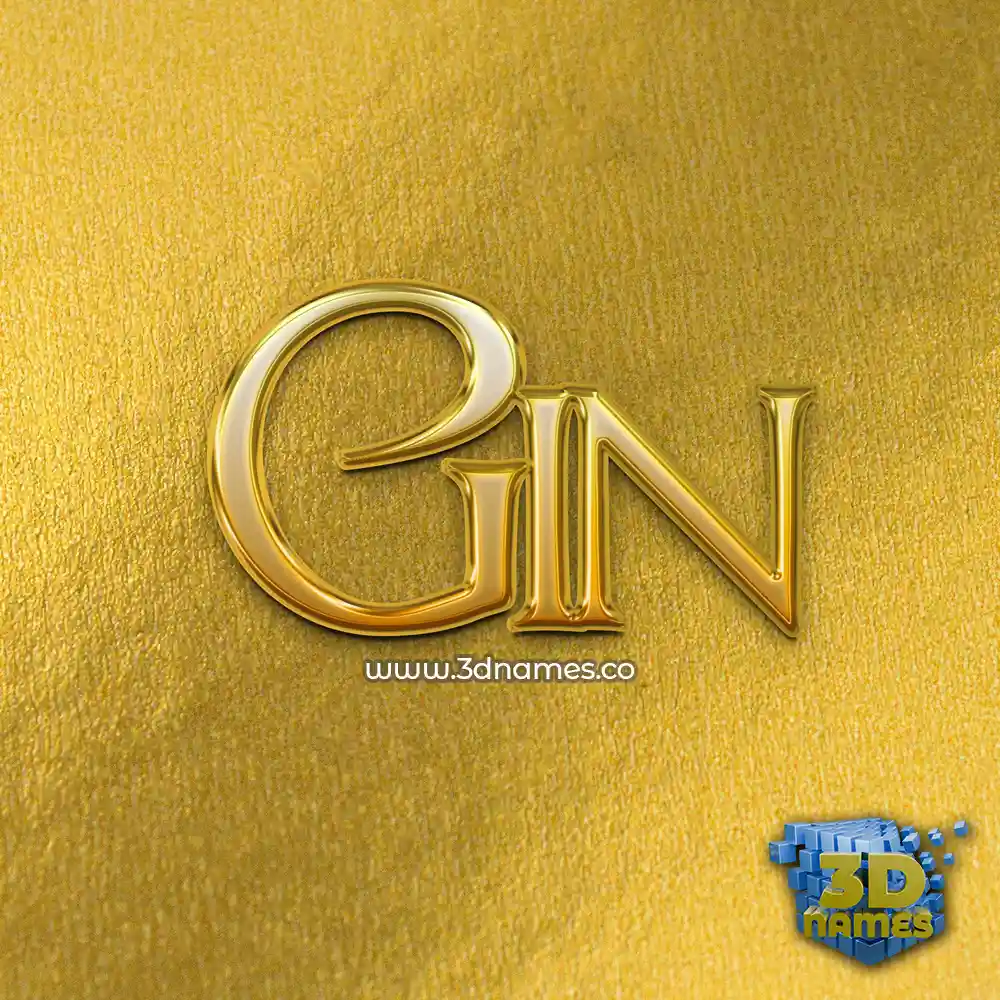 gin in All Gold style - 3D name wallpaper