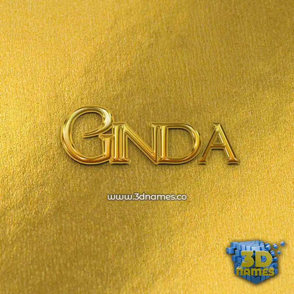 ginda in All Gold style - 3D name wallpaper
