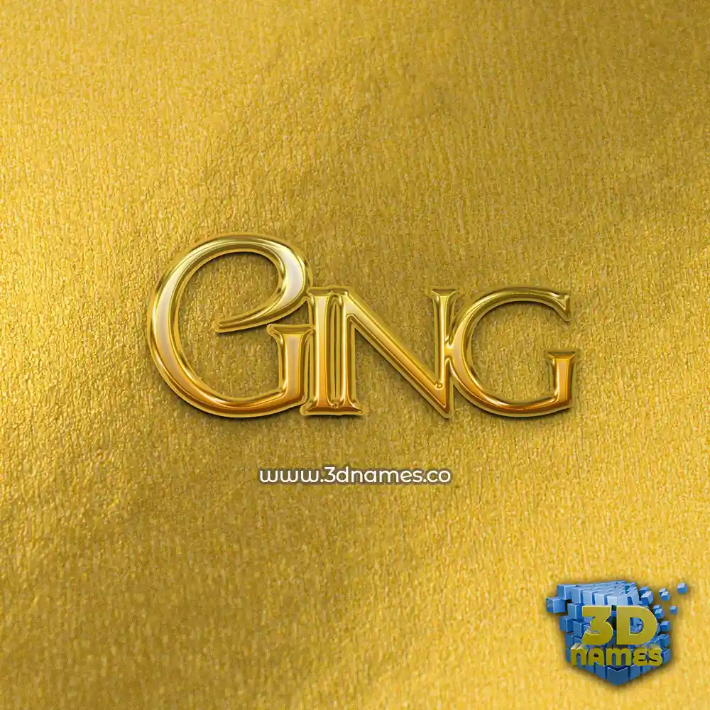 ging in All Gold style - 3D name wallpaper