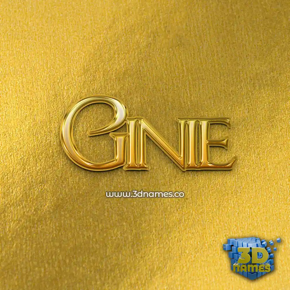 ginie in All Gold style - 3D name wallpaper