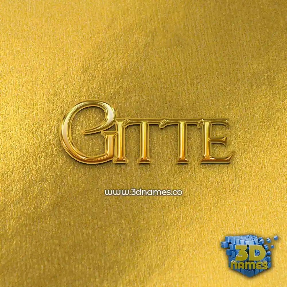 gitte in All Gold style - 3D name wallpaper