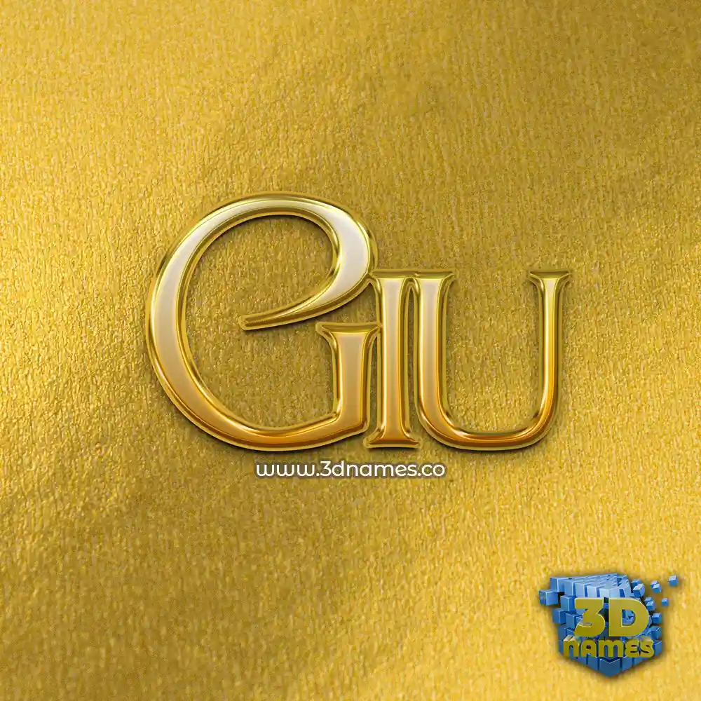 giu in All Gold style - 3D name wallpaper