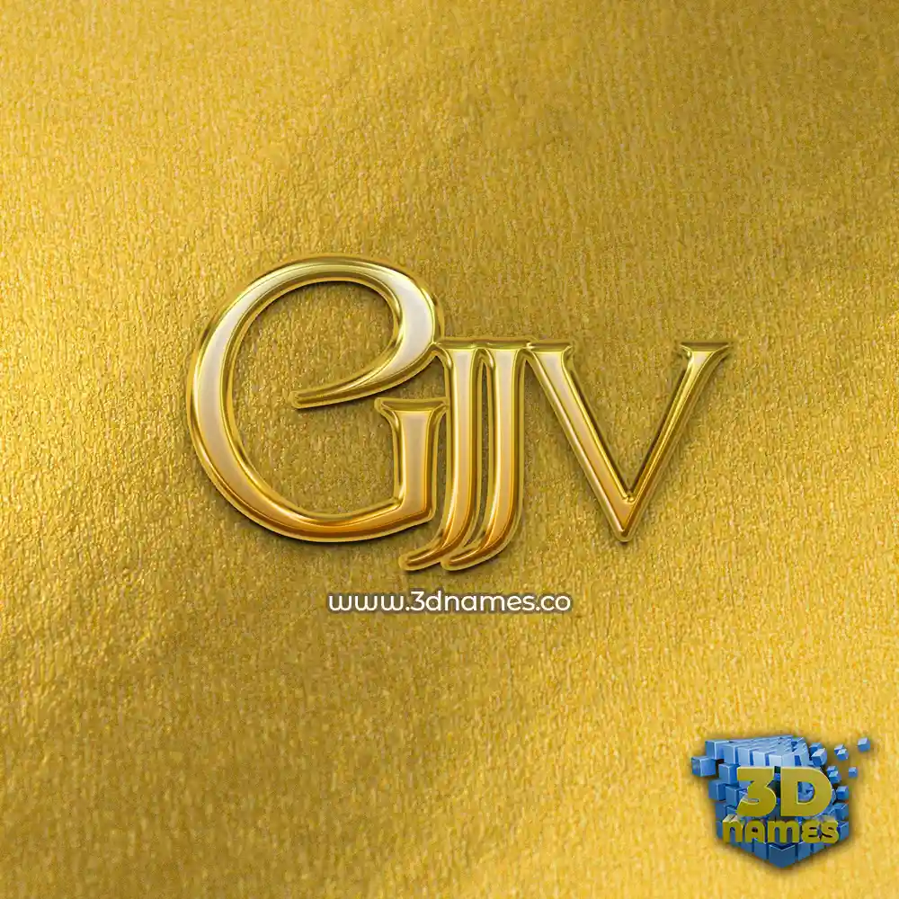 gjjv in All Gold style - 3D name wallpaper