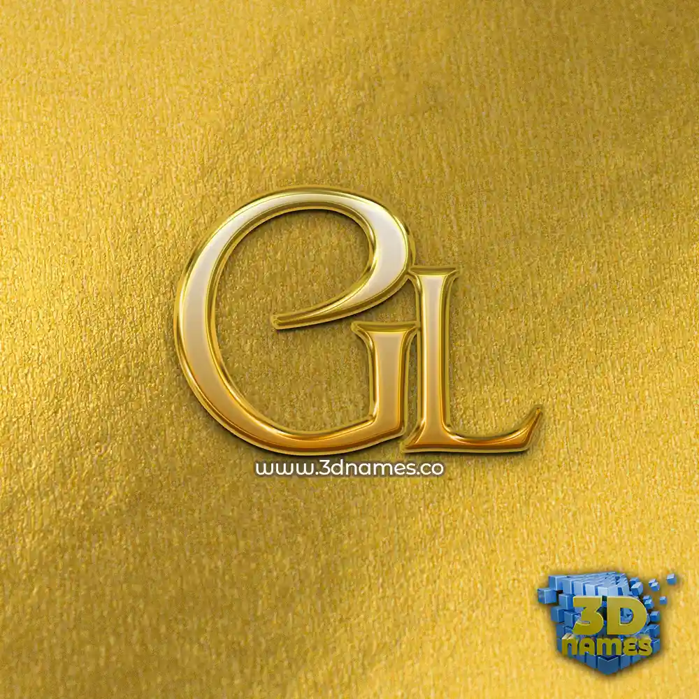 gl in All Gold style - 3D name wallpaper