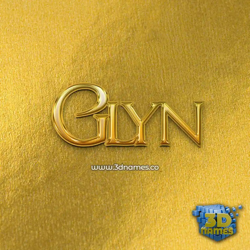 glyn in All Gold style - 3D name wallpaper