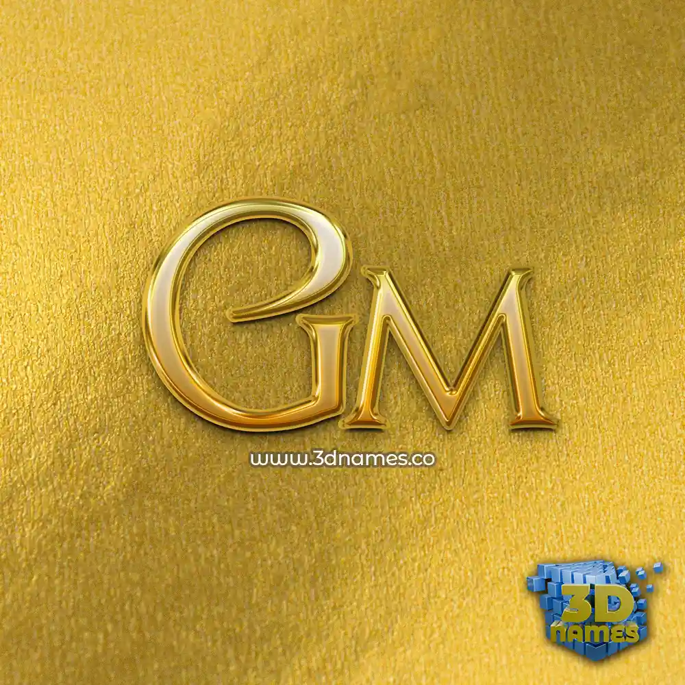 gm in All Gold style - 3D name wallpaper