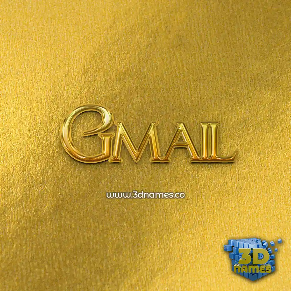 gmail in All Gold style - 3D name wallpaper