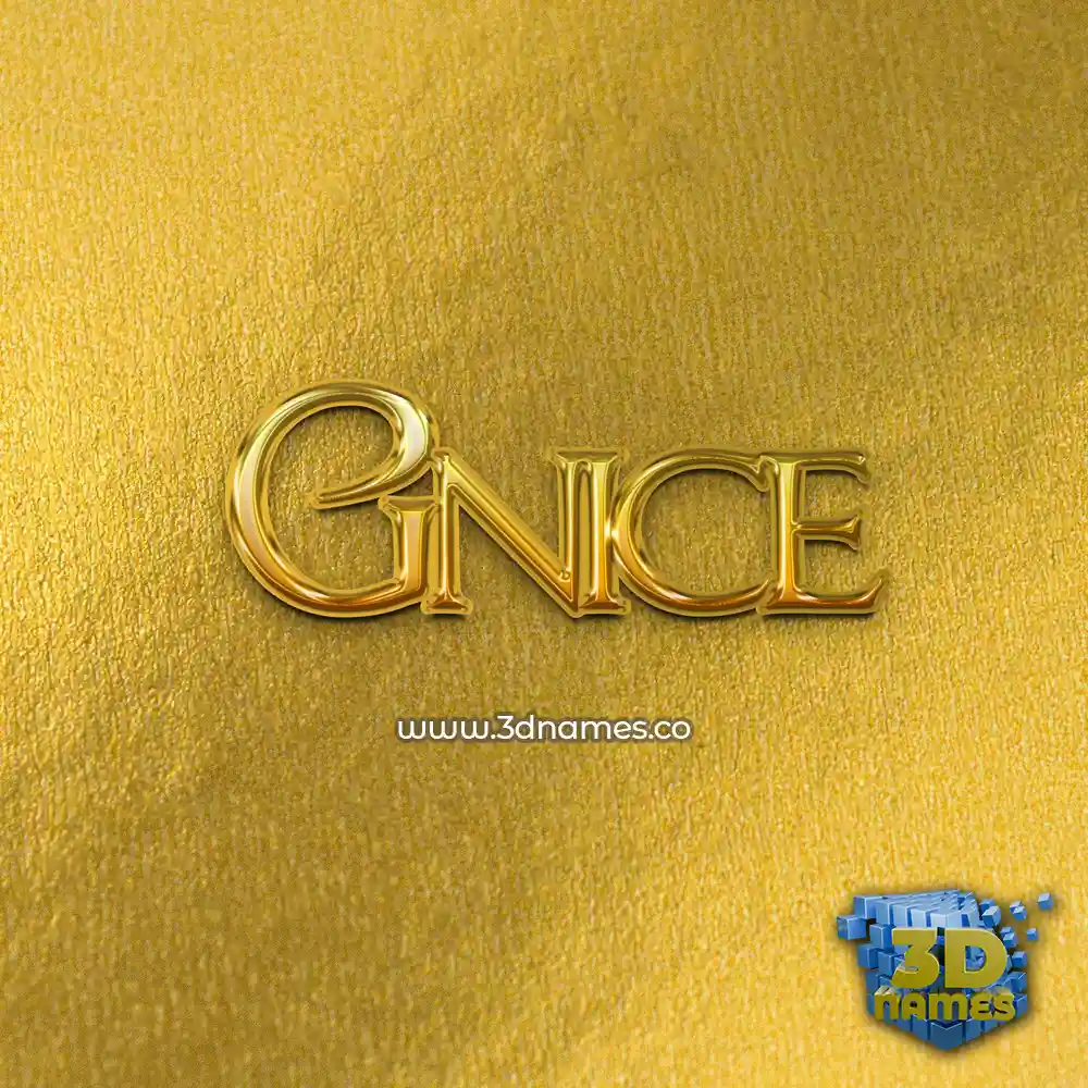 gnice in All Gold style - 3D name wallpaper