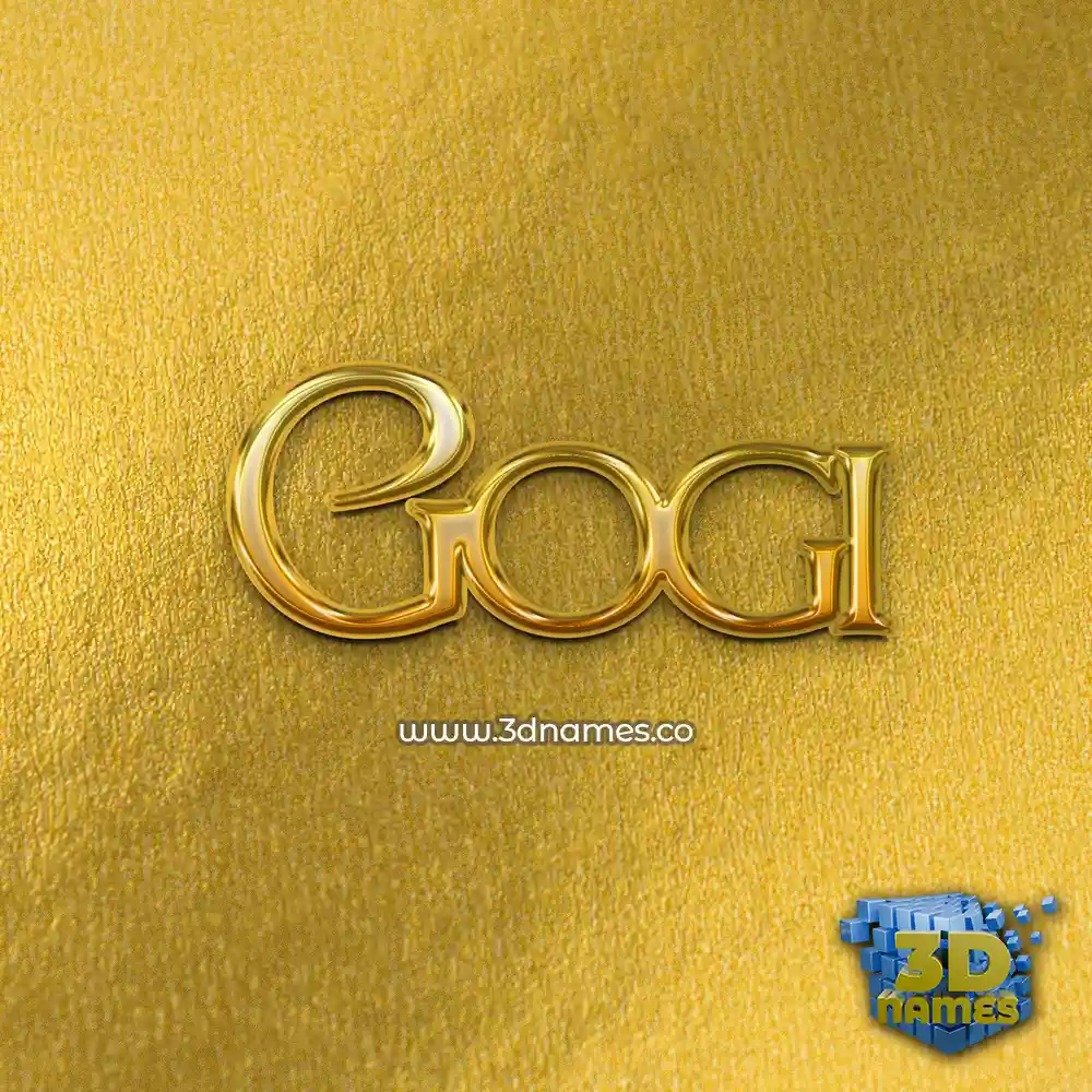gogi in All Gold style - 3D name wallpaper