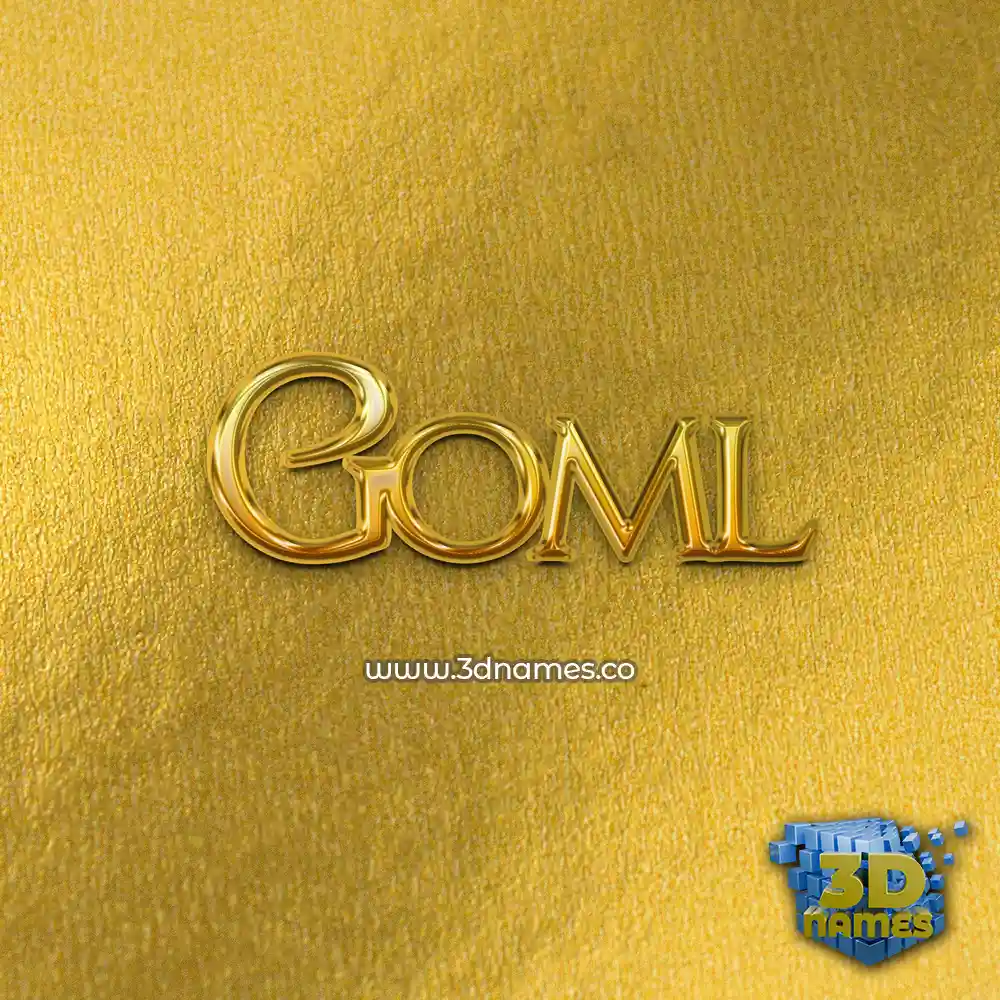 goml in All Gold style - 3D name wallpaper