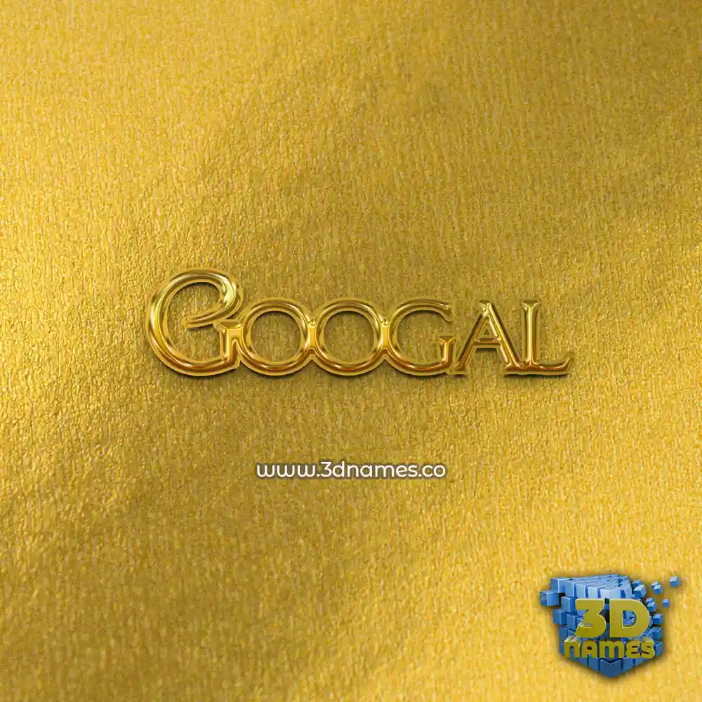 googal in All Gold style - 3D name wallpaper