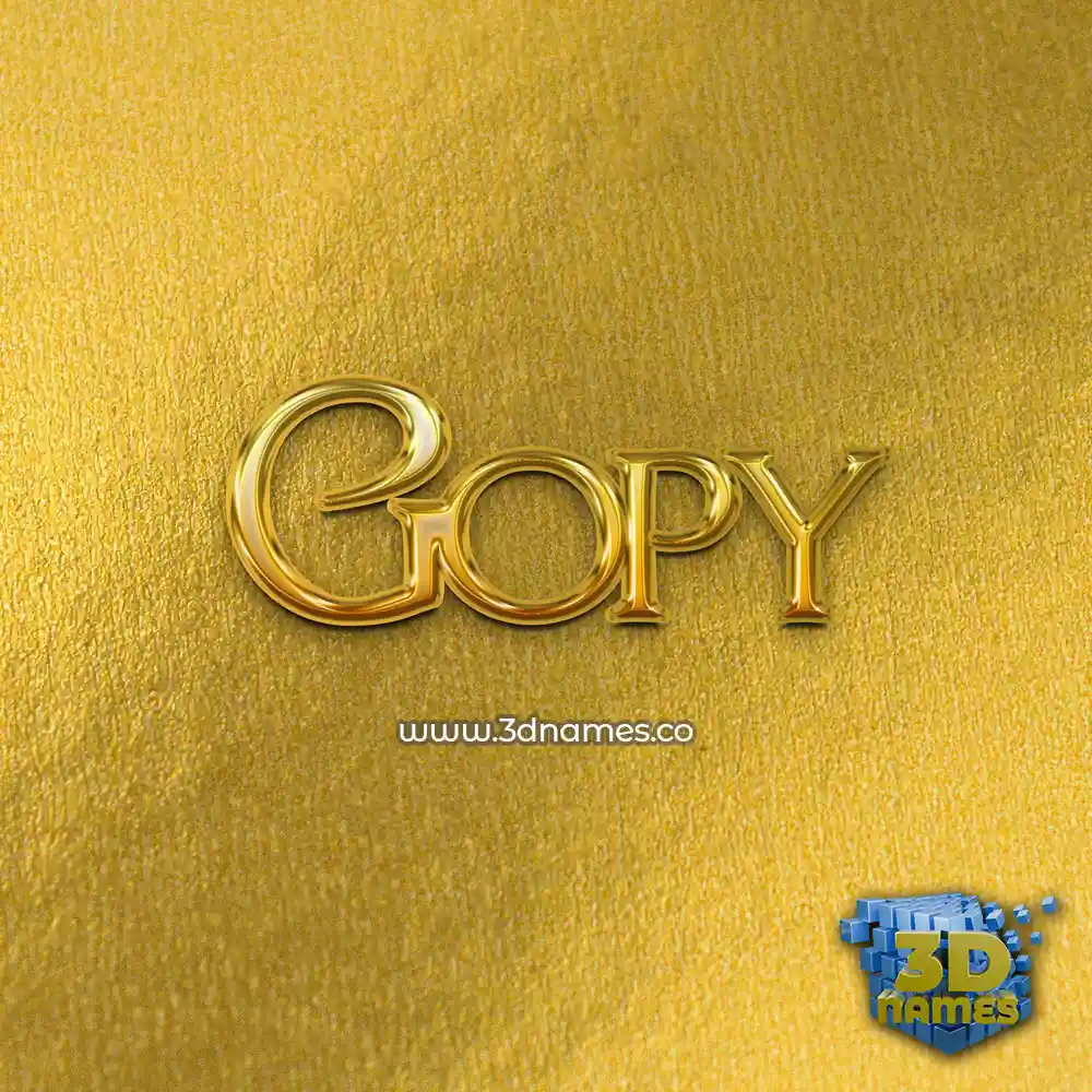gopy in All Gold style - 3D name wallpaper