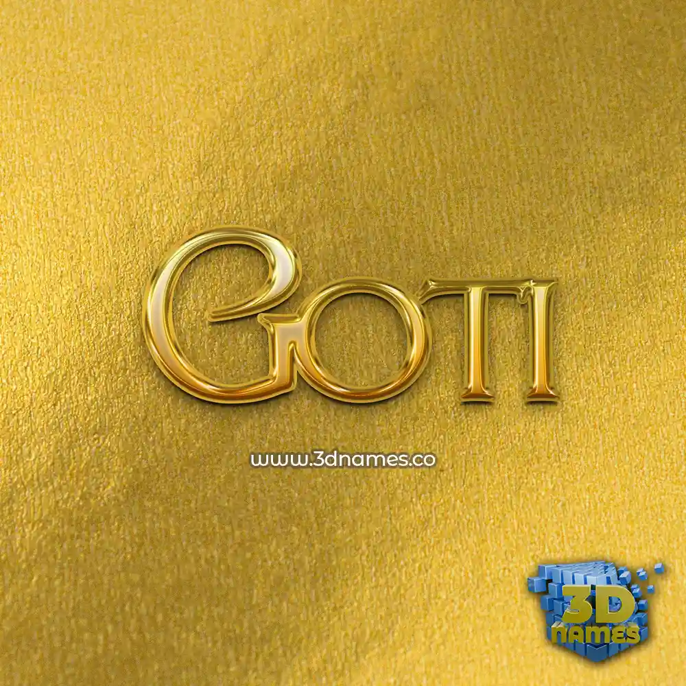 goti in All Gold style - 3D name wallpaper