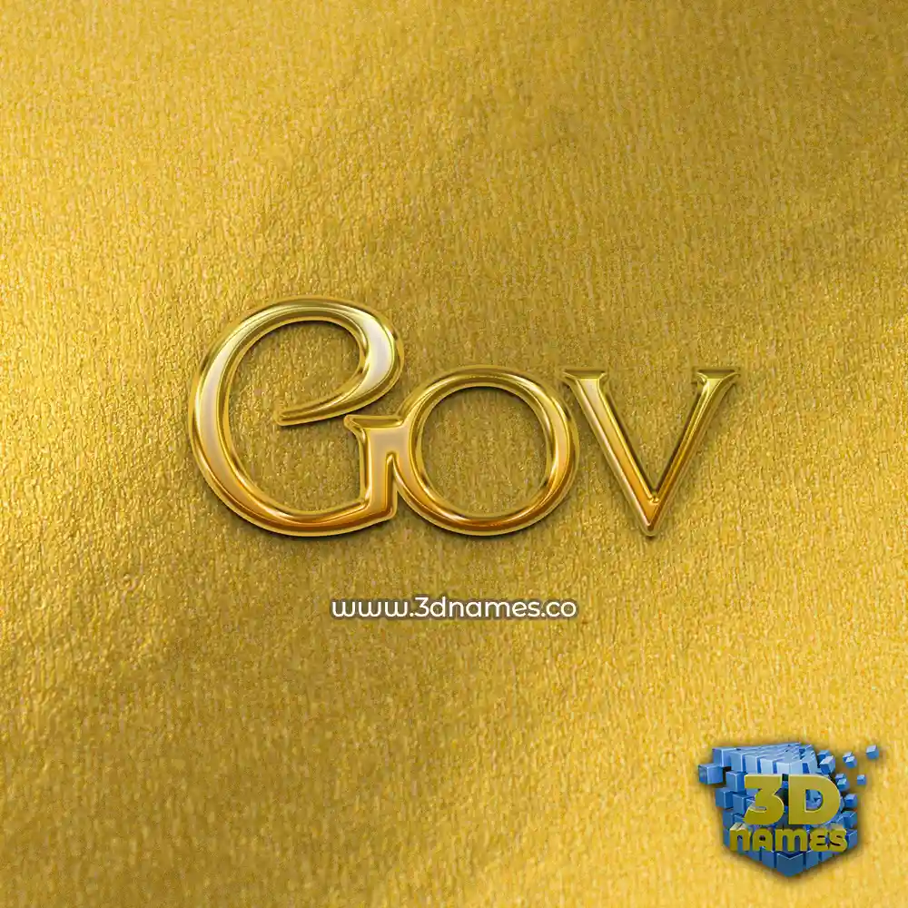 gov in All Gold style - 3D name wallpaper