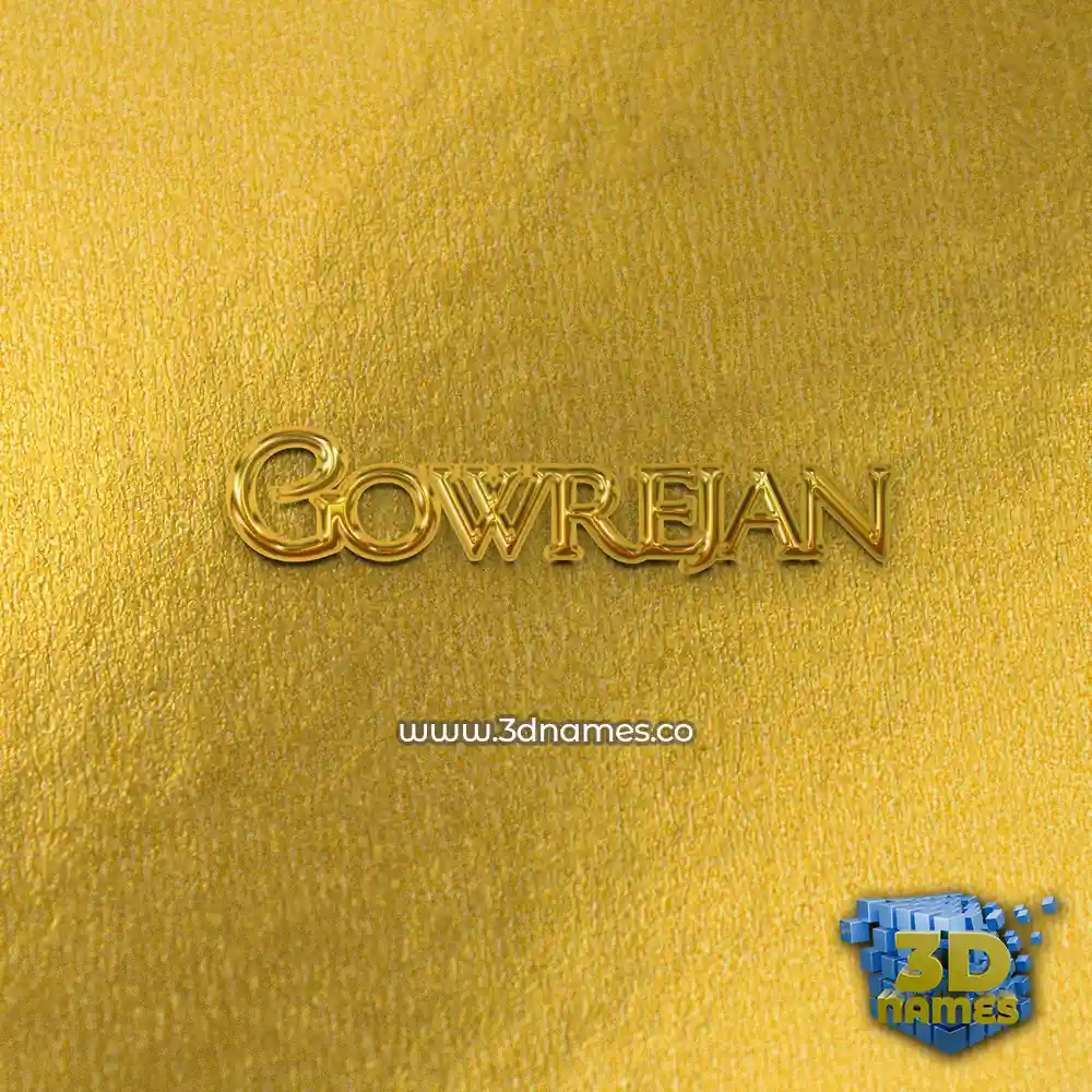 gowrejan in All Gold style - 3D name wallpaper