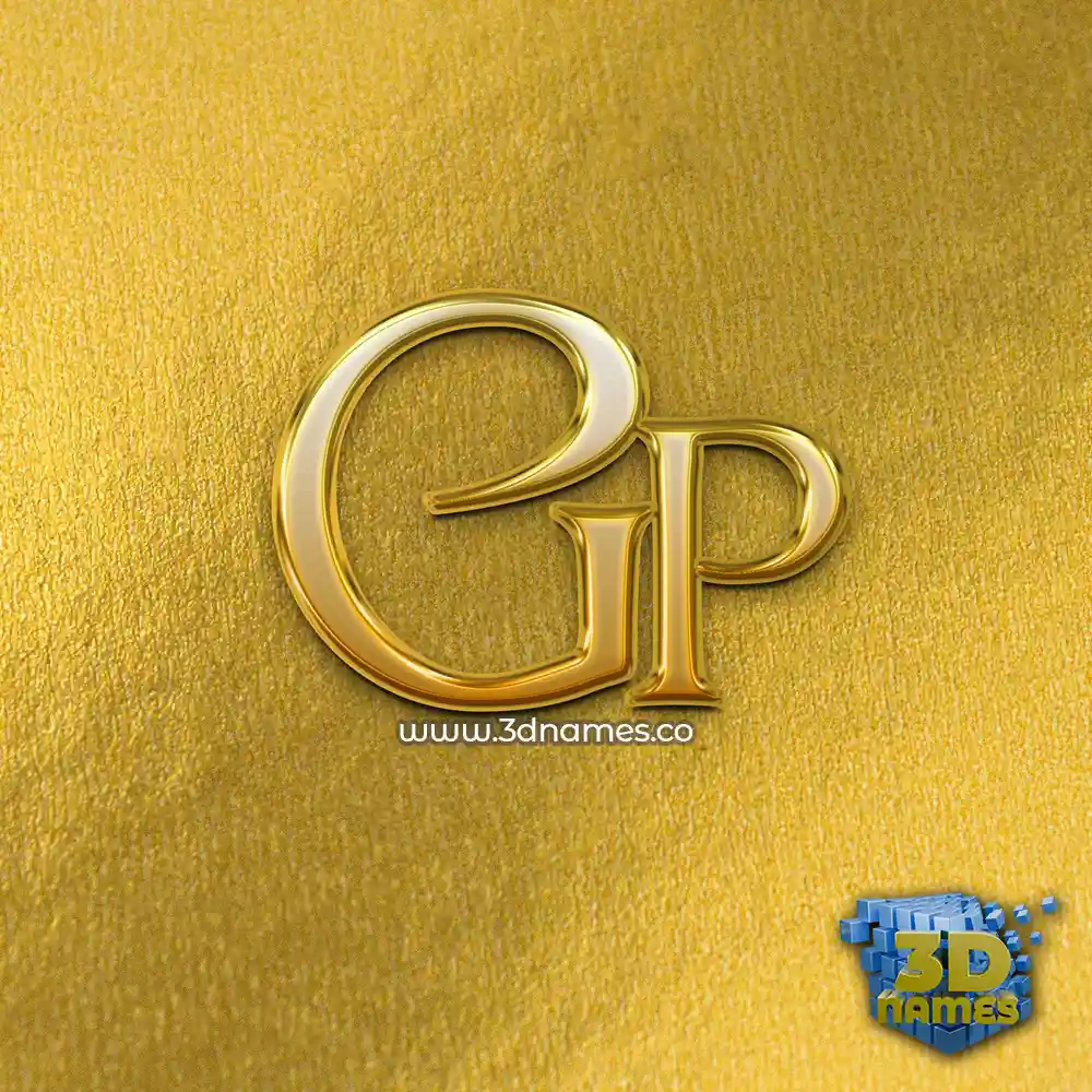 gp in All Gold style - 3D name wallpaper