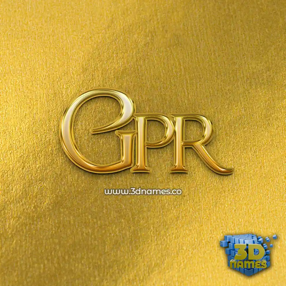 gpr in All Gold style - 3D name wallpaper