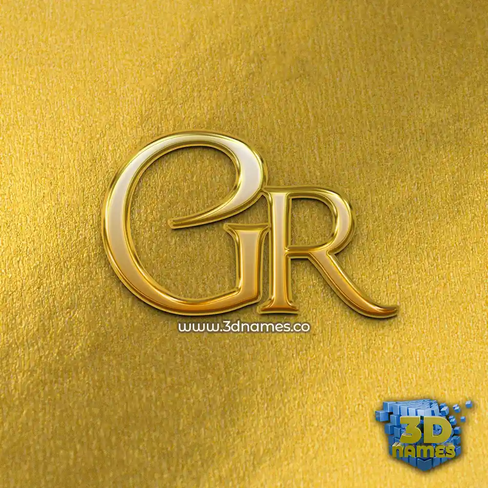 gr in All Gold style - 3D name wallpaper