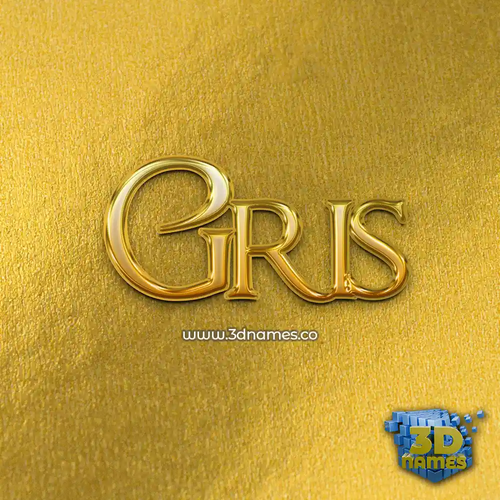 gris in All Gold style - 3D name wallpaper