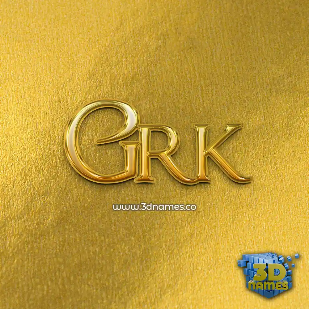 grk in All Gold style - 3D name wallpaper