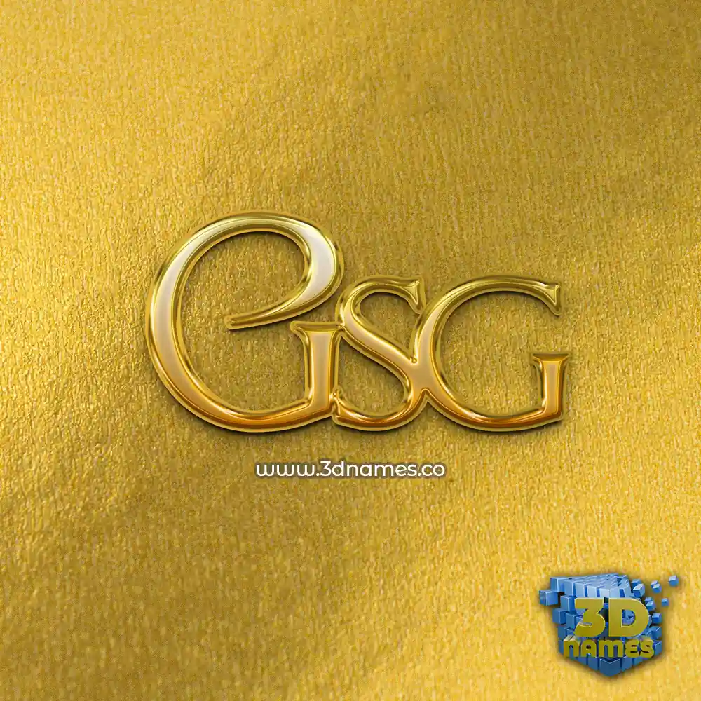 gsg in All Gold style - 3D name wallpaper