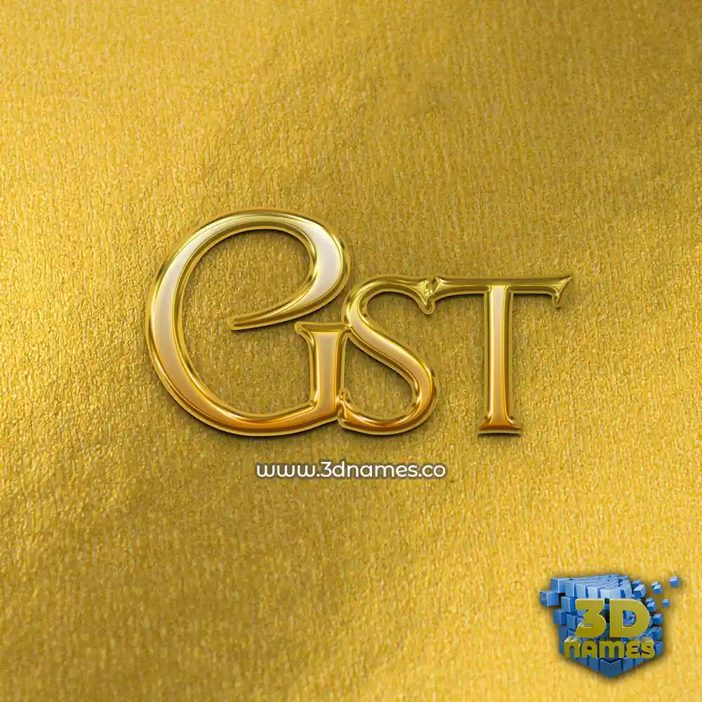 gst in All Gold style - 3D name wallpaper