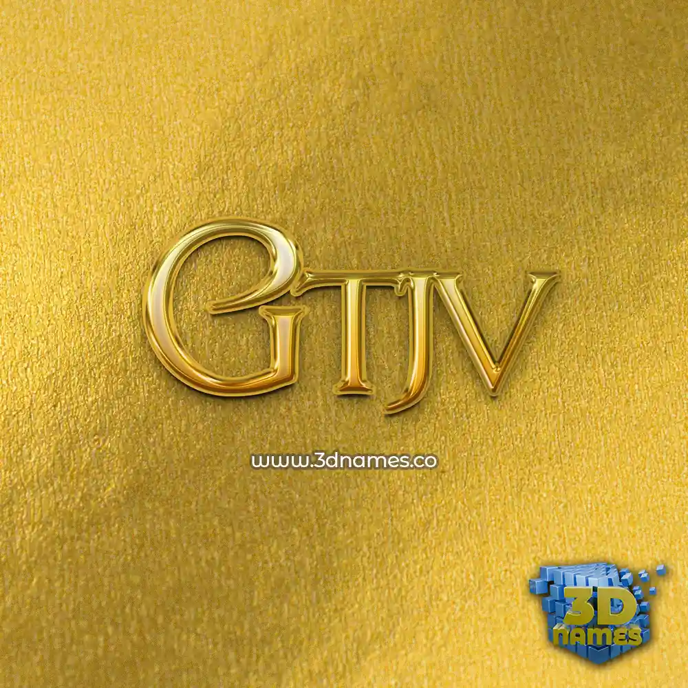 gtjv in All Gold style - 3D name wallpaper