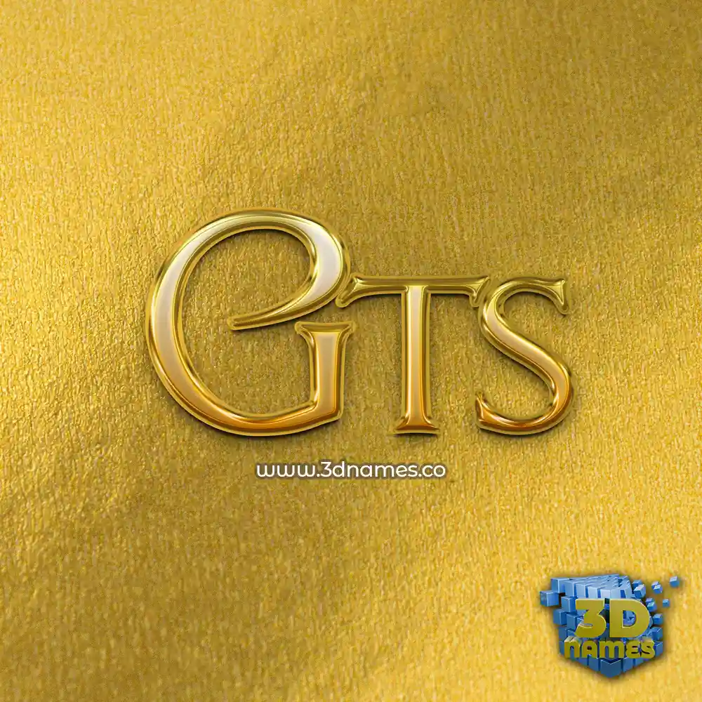 gts in All Gold style - 3D name wallpaper