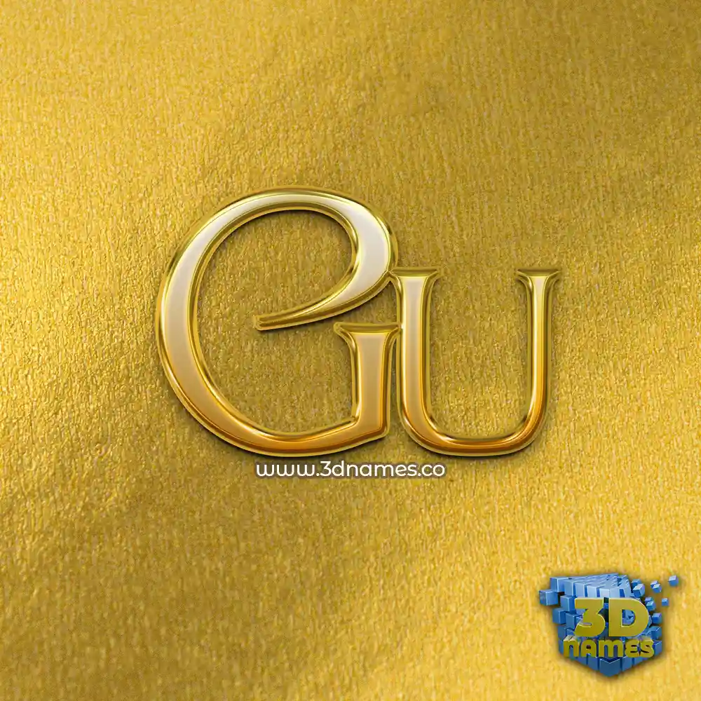gu in All Gold style - 3D name wallpaper