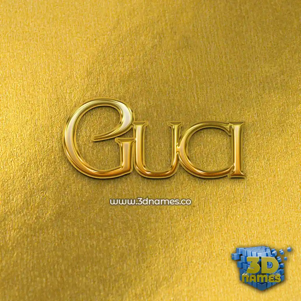 guci in All Gold style - 3D name wallpaper