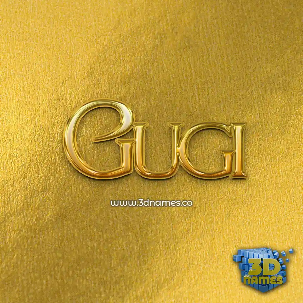 gugi in All Gold style - 3D name wallpaper