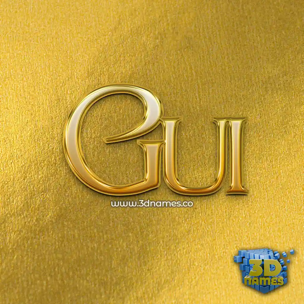 gui in All Gold style - 3D name wallpaper