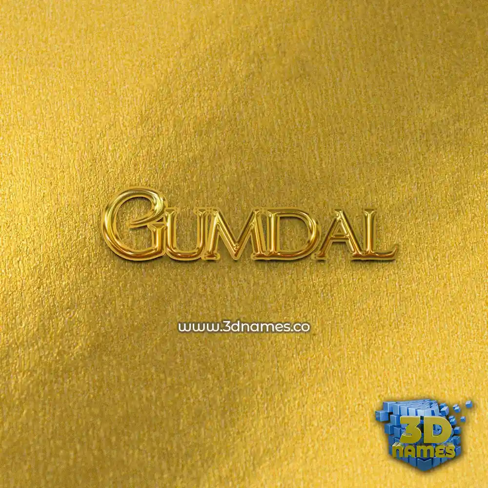 gumdal in All Gold style - 3D name wallpaper