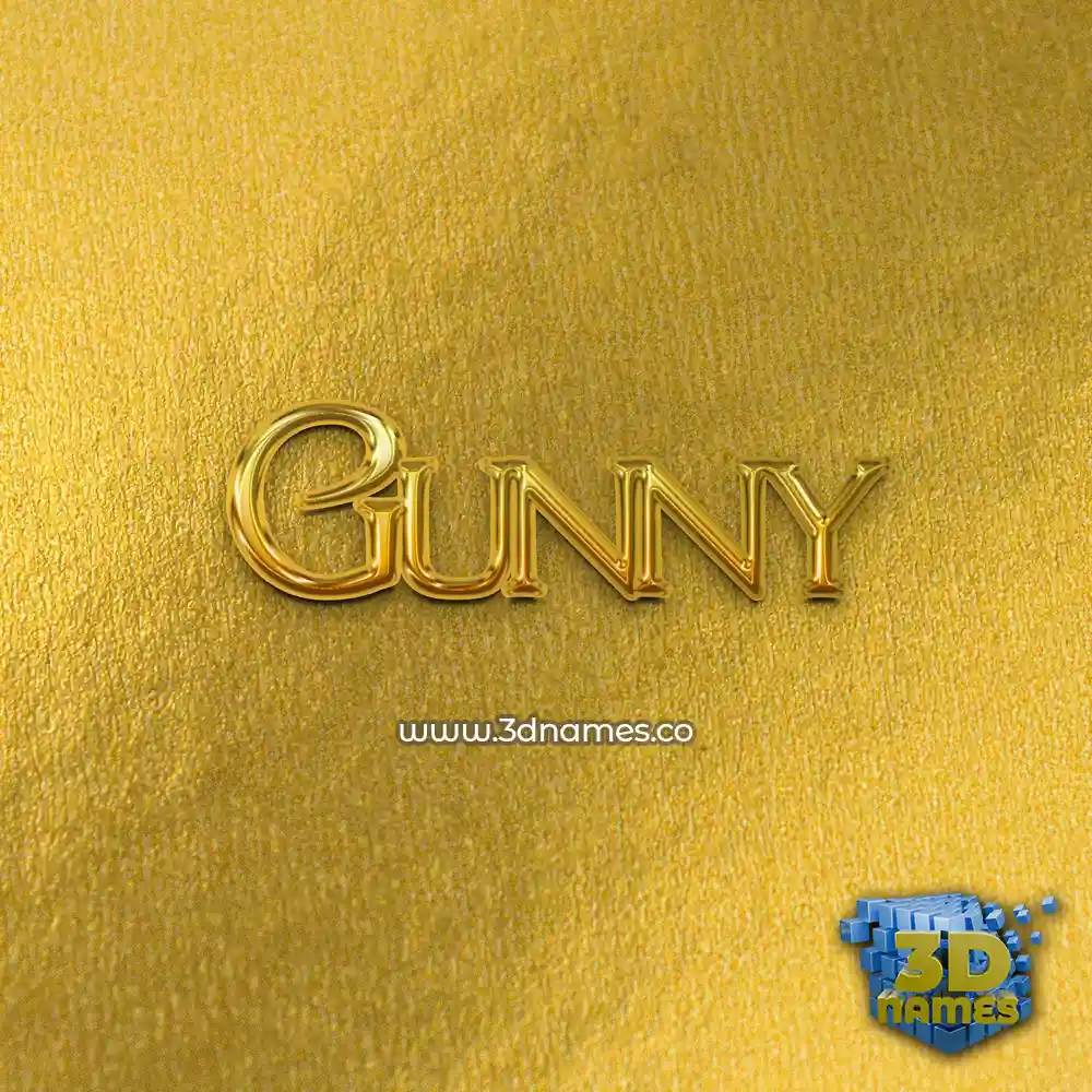 gunny in All Gold style - 3D name wallpaper