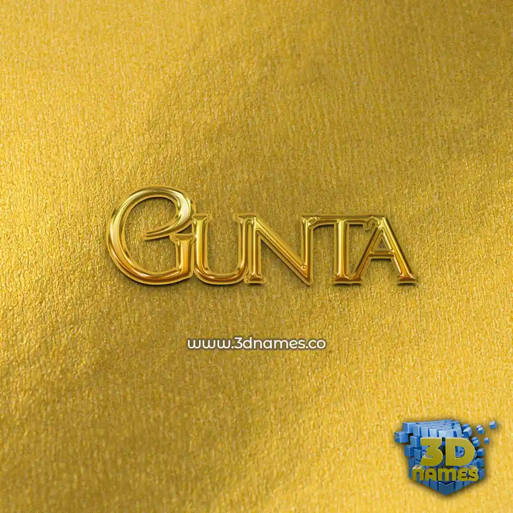 gunta in All Gold style - 3D name wallpaper