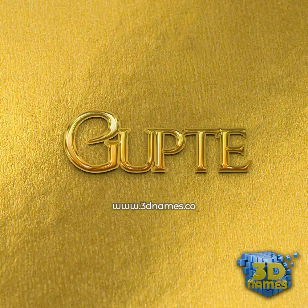 gupte in All Gold style - 3D name wallpaper