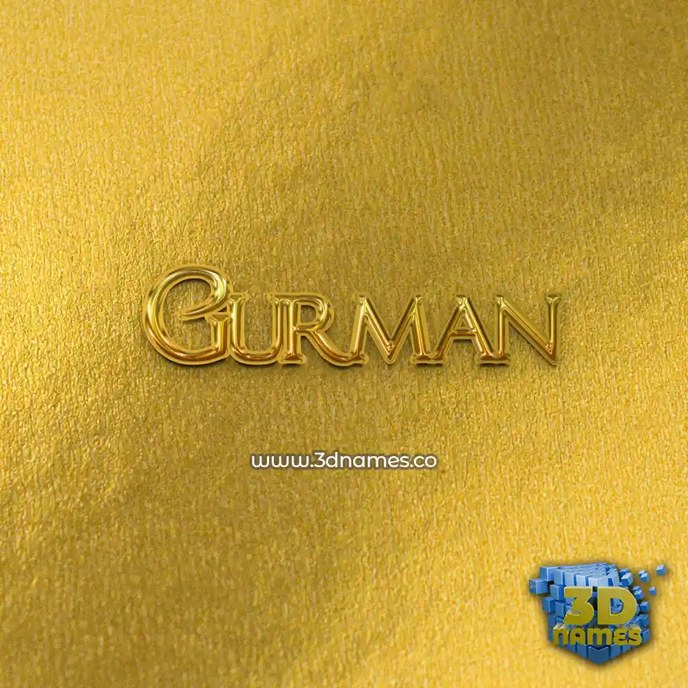 gurman in All Gold style - 3D name wallpaper
