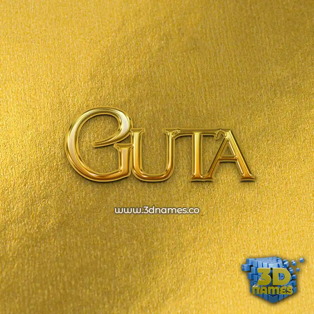 guta in All Gold style - 3D name wallpaper